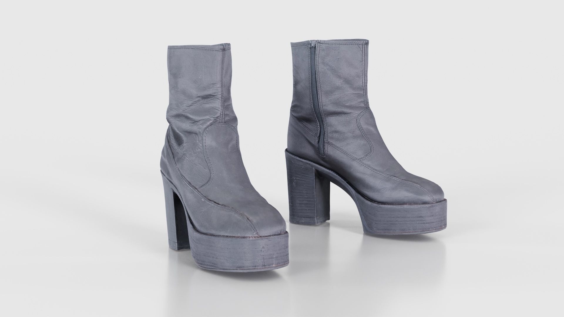 Big Black Boots Low-poly 3D model_18