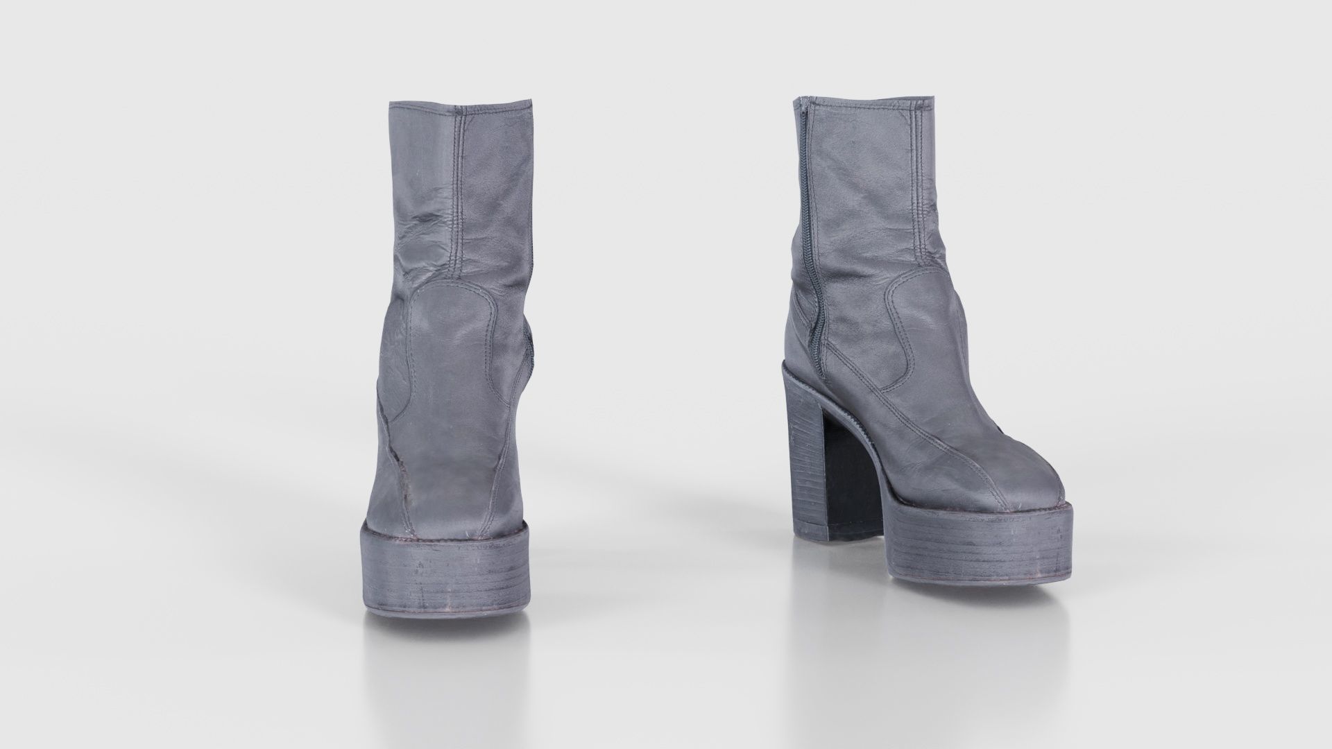 Big Black Boots Low-poly 3D model_17