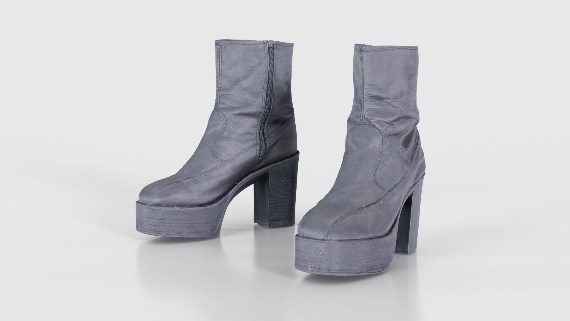 Big Black Boots Low-poly 3D model_15