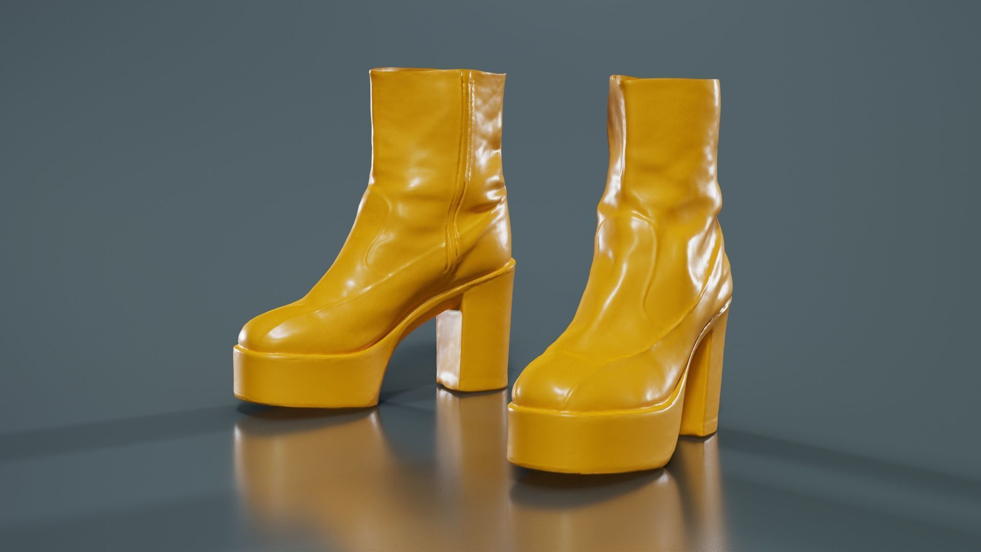 Big Black Boots Low-poly 3D model_12