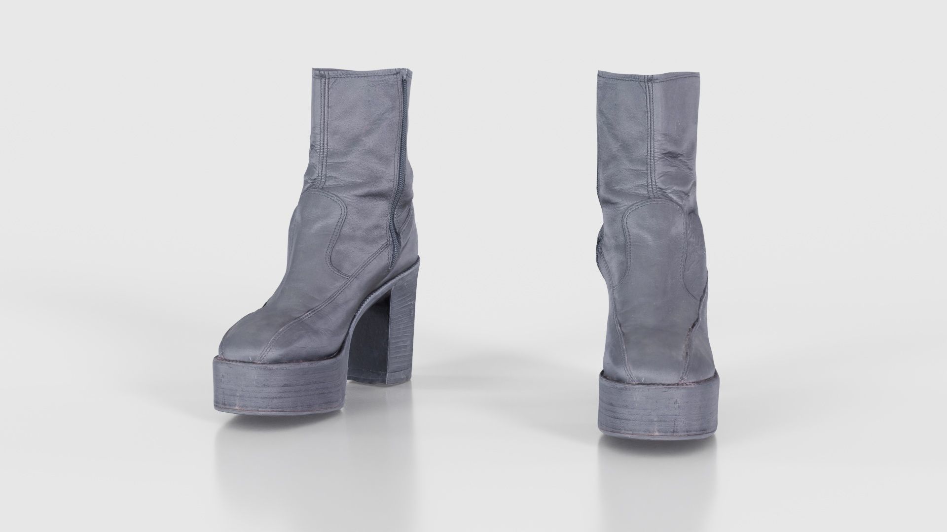 Big Black Boots Low-poly 3D model_16