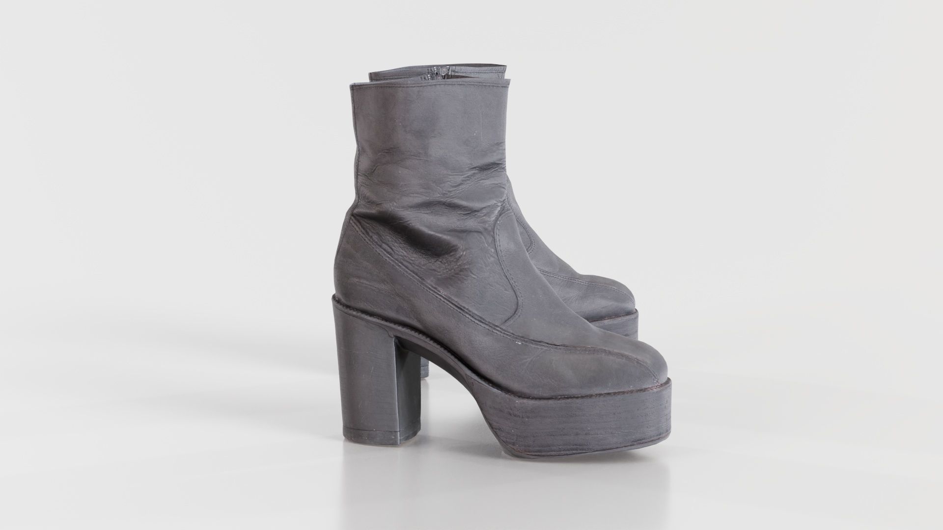 Big Black Boots Low-poly 3D model_1