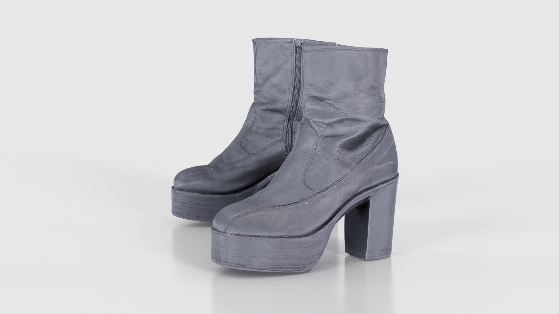 Big Black Boots Low-poly 3D model_26