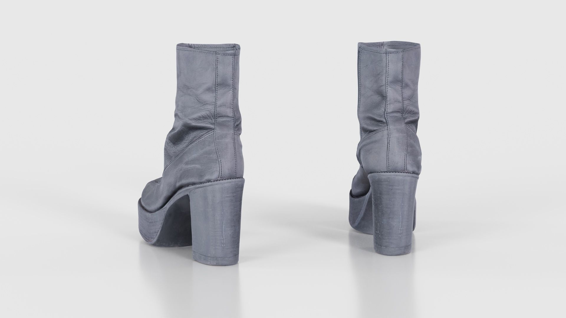 Big Black Boots Low-poly 3D model_23