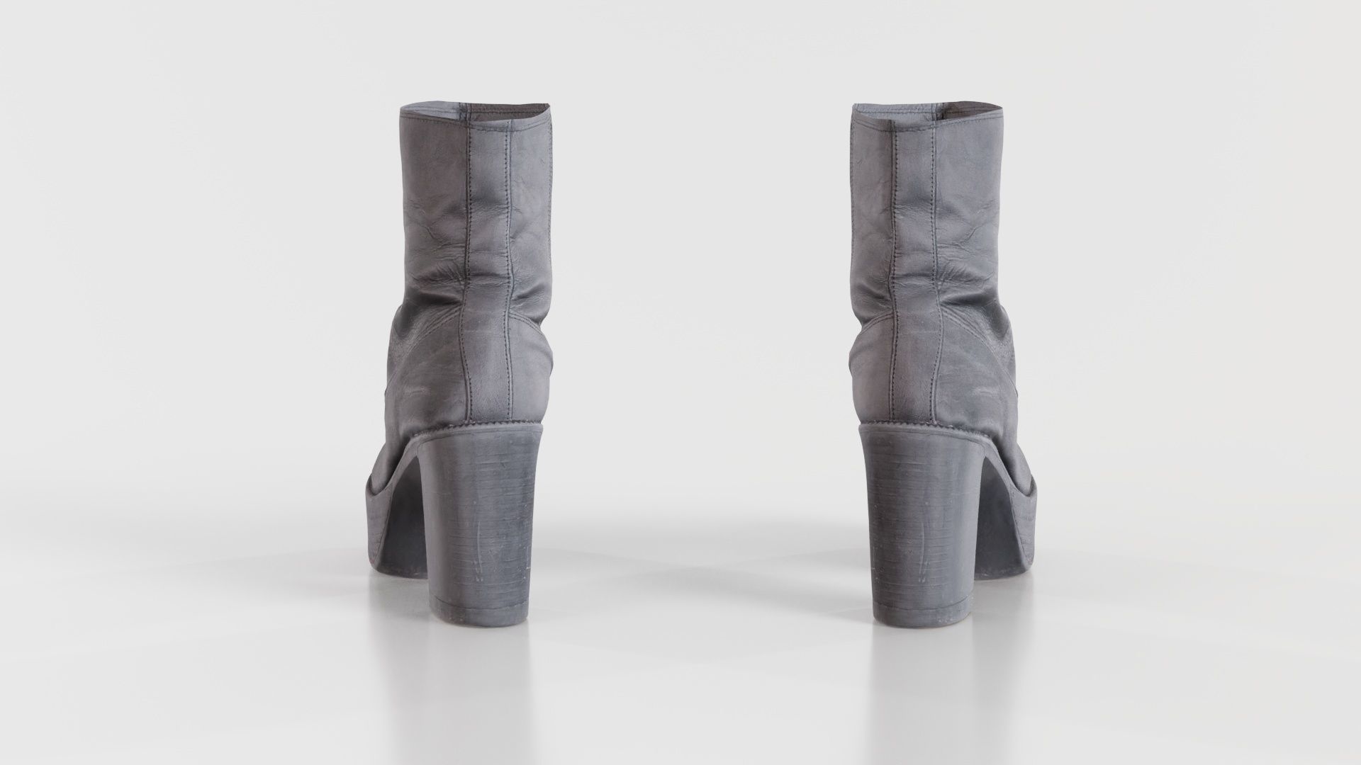 Big Black Boots Low-poly 3D model_5