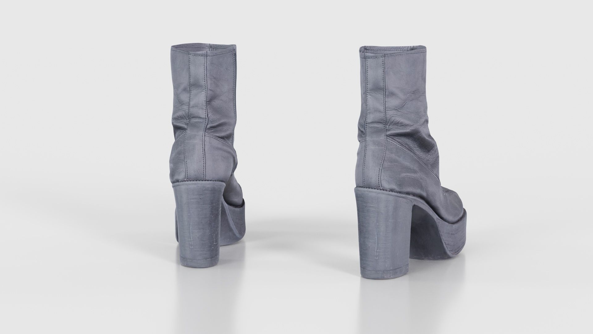 Big Black Boots Low-poly 3D model_22