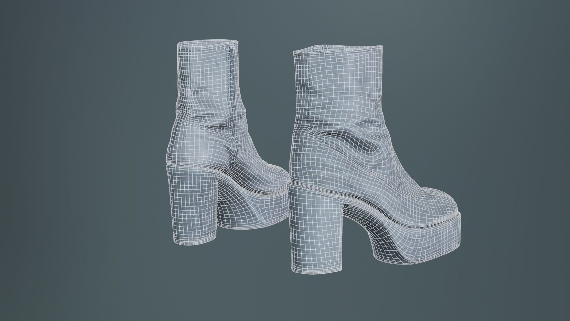 Big Black Boots Low-poly 3D model_10