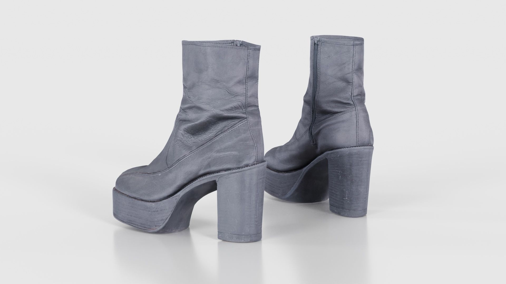 Big Black Boots Low-poly 3D model_24