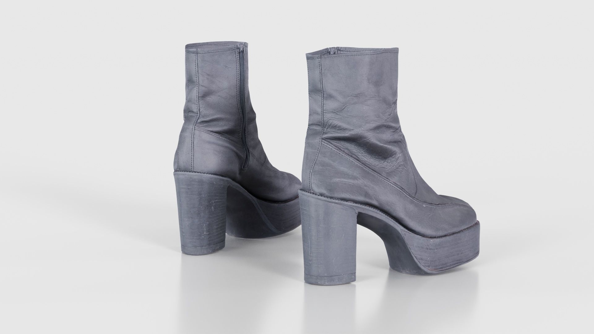 Big Black Boots Low-poly 3D model_21