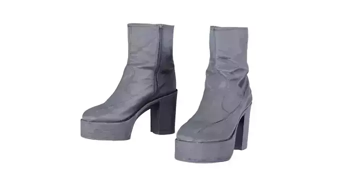 Big Black Boots Low-poly 3D model