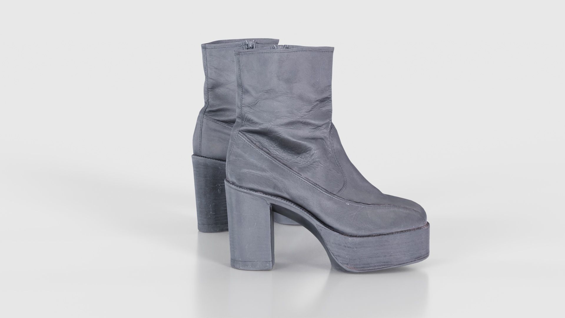 Big Black Boots Low-poly 3D model_20