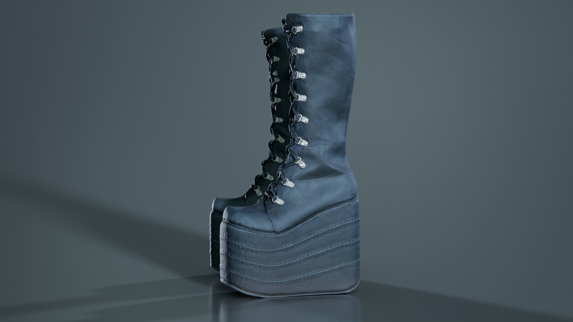Big Block Boots Low-poly 3D model_2