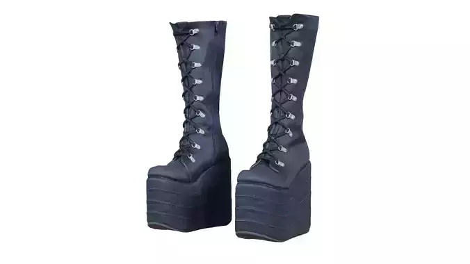 Big Block Boots Low-poly 3D model