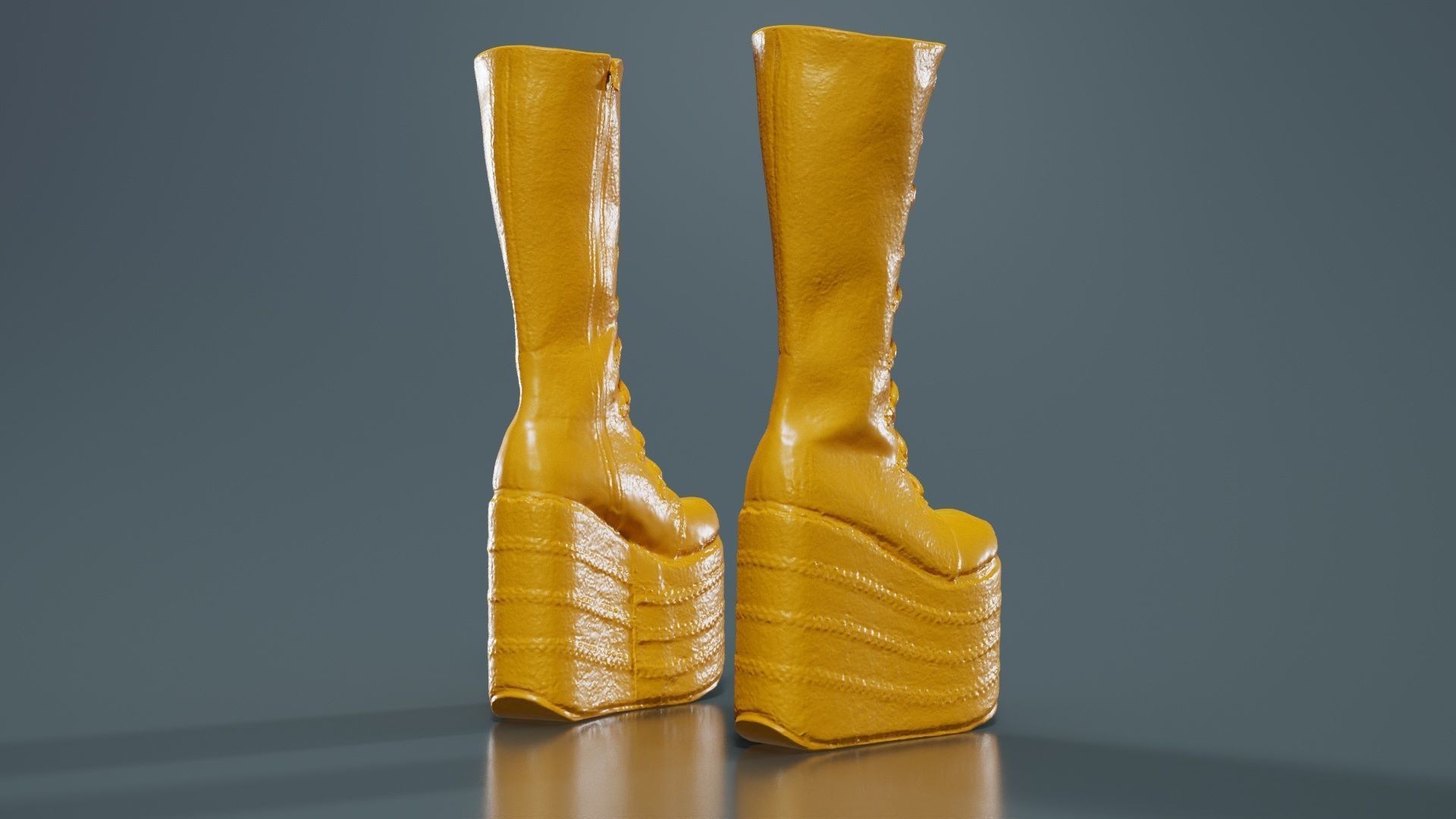 Big Block Boots Low-poly 3D model_13