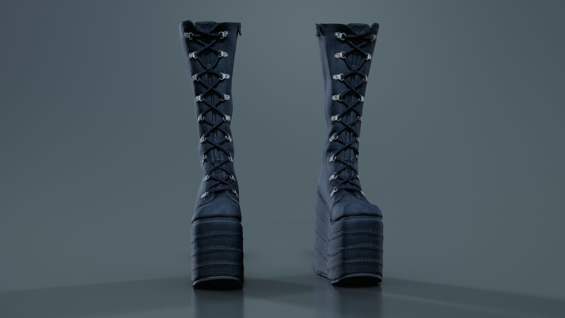 Big Block Boots Low-poly 3D model_6