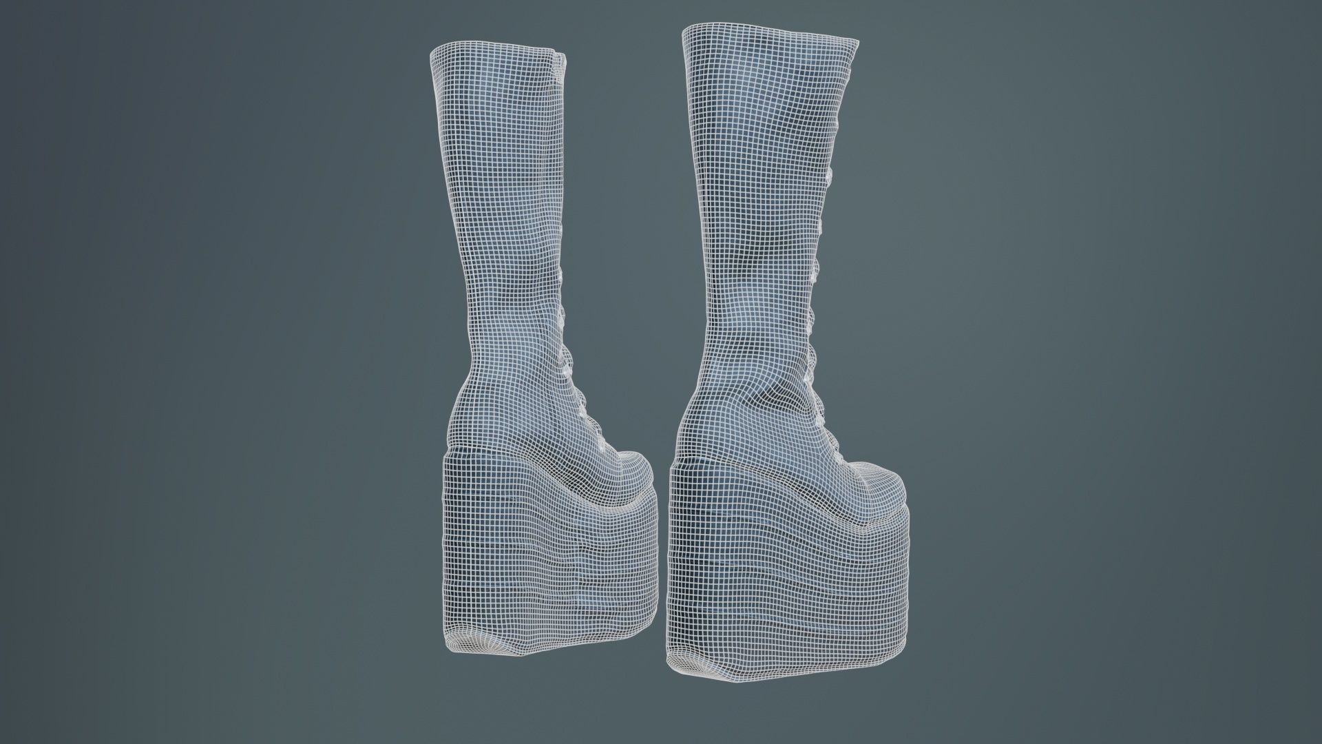 Big Block Boots Low-poly 3D model_10