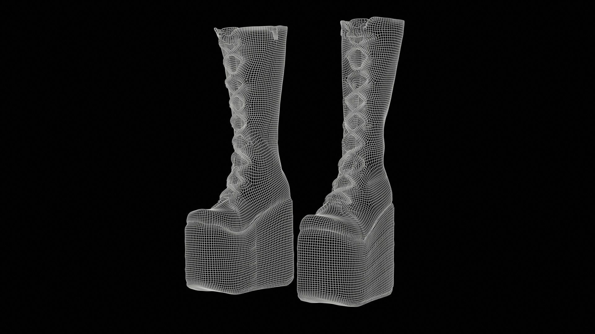 Big Block Boots Low-poly 3D model_11