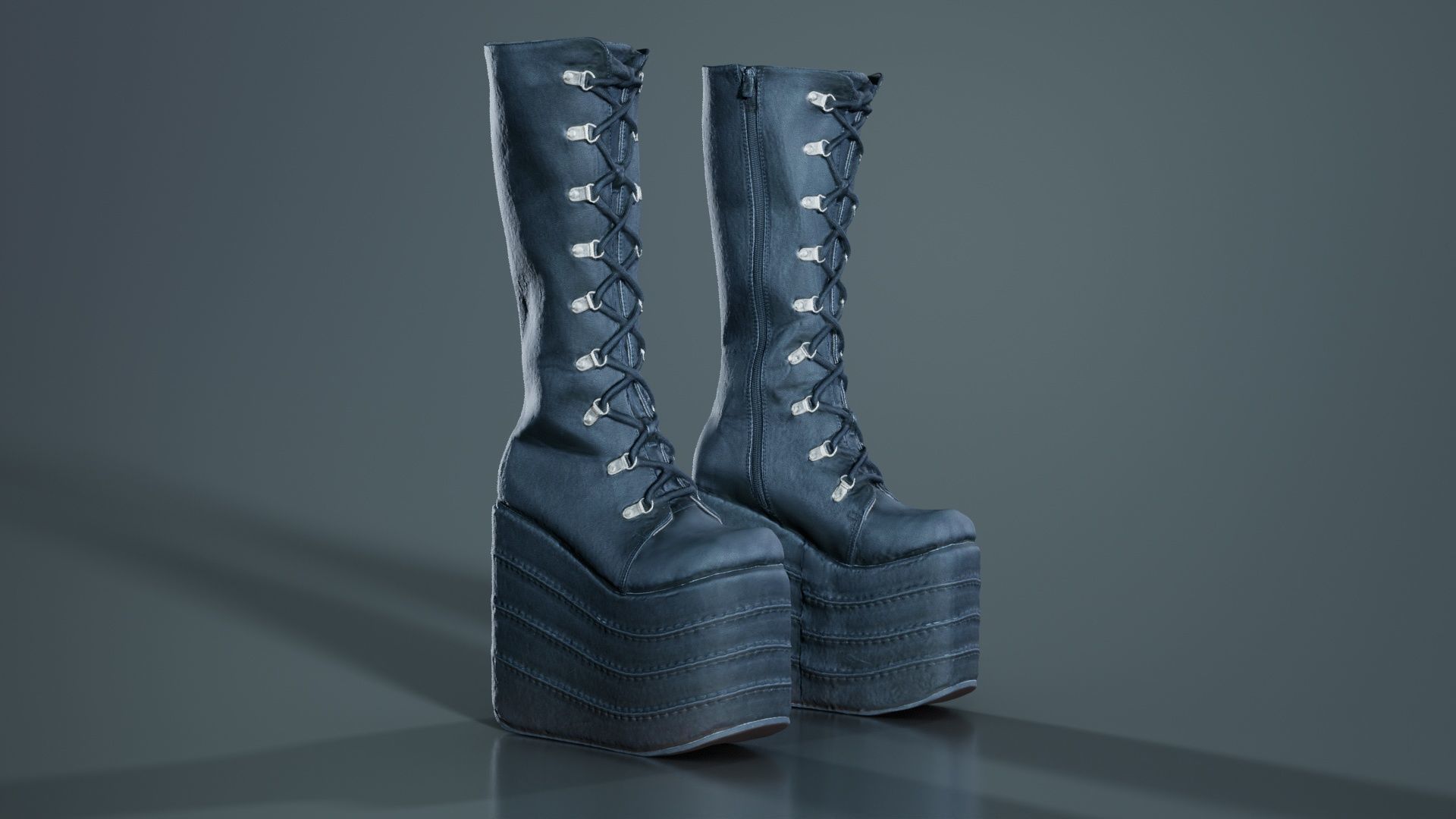 Big Block Boots Low-poly 3D model_5