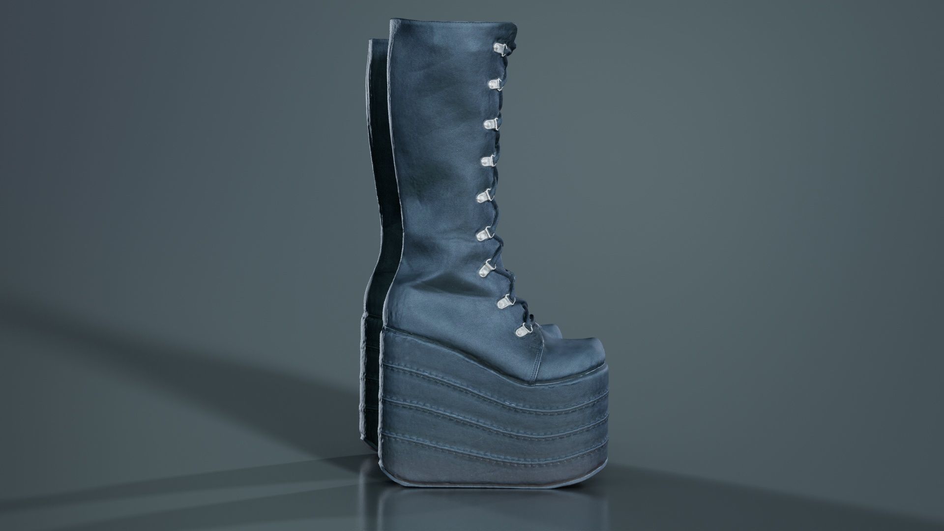 Big Block Boots Low-poly 3D model_7