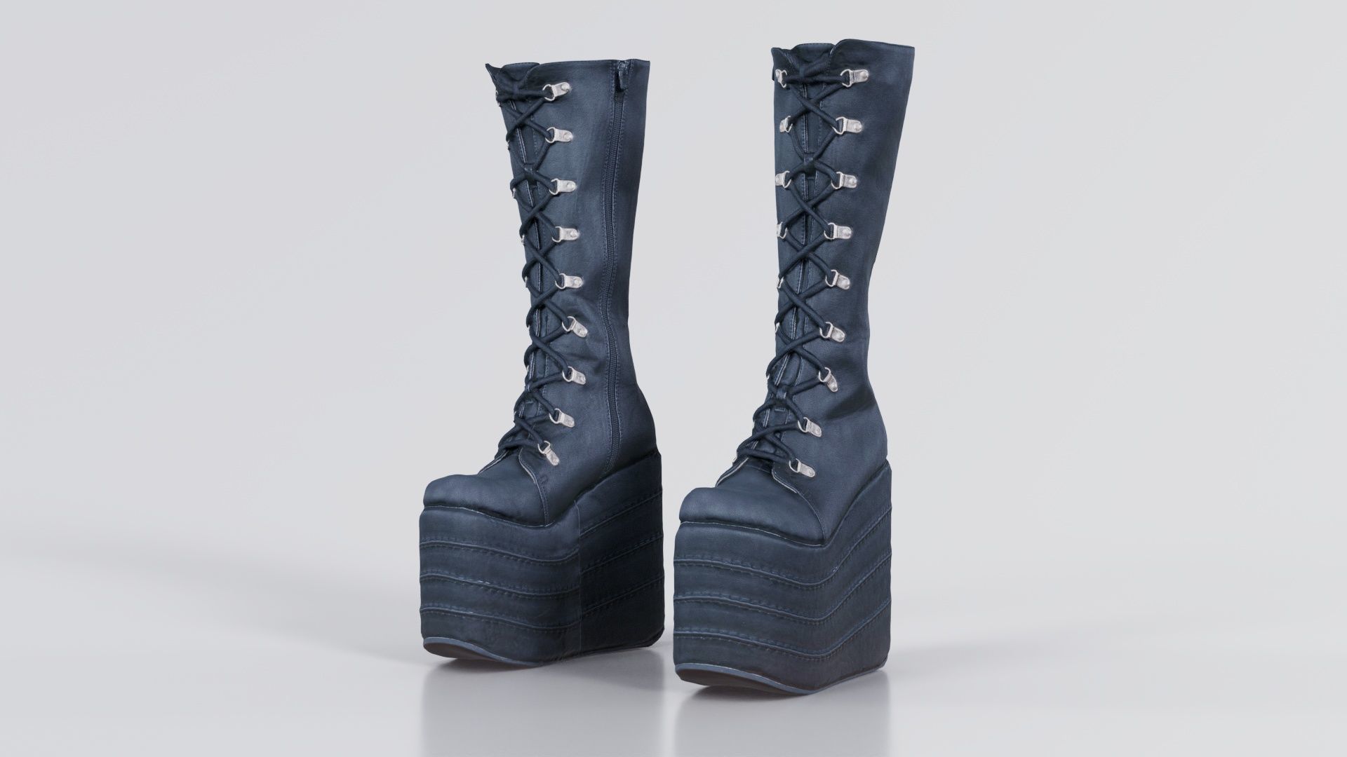 Big Block Boots Low-poly 3D model_1