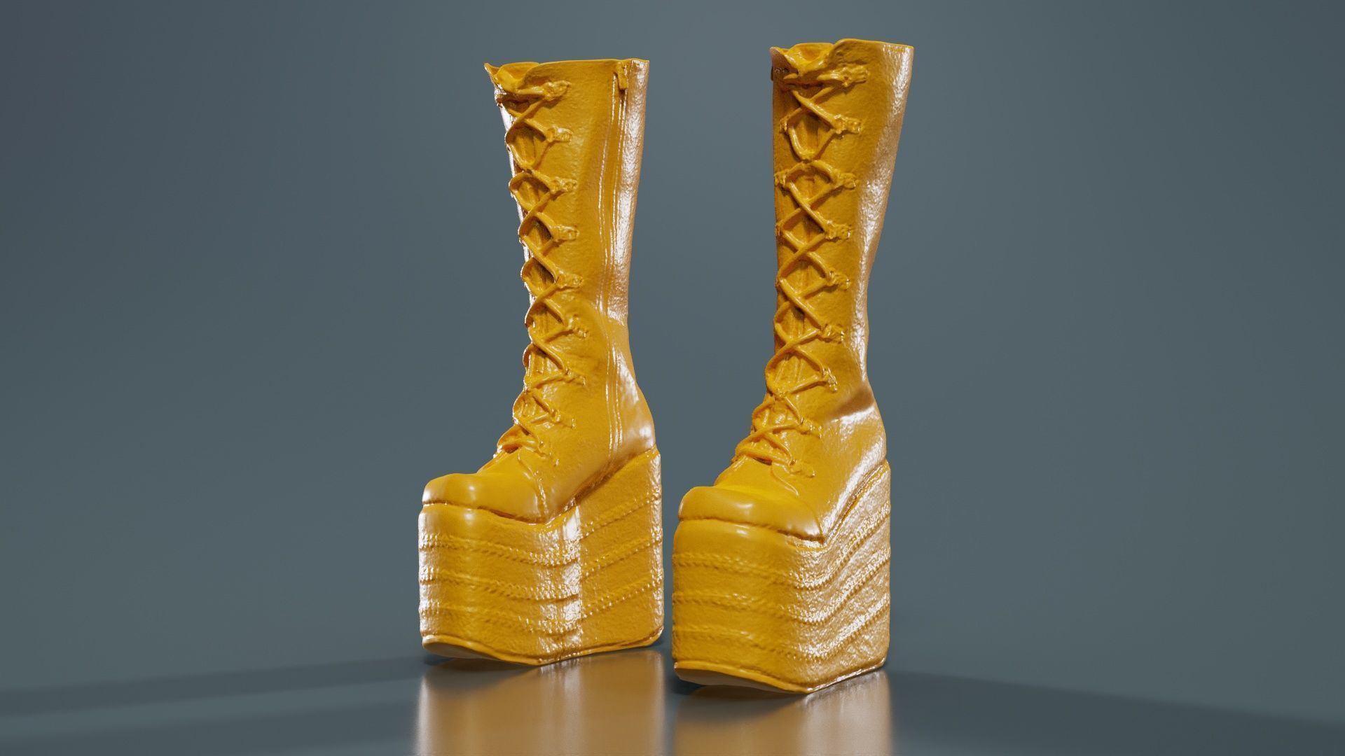 Big Block Boots Low-poly 3D model_12