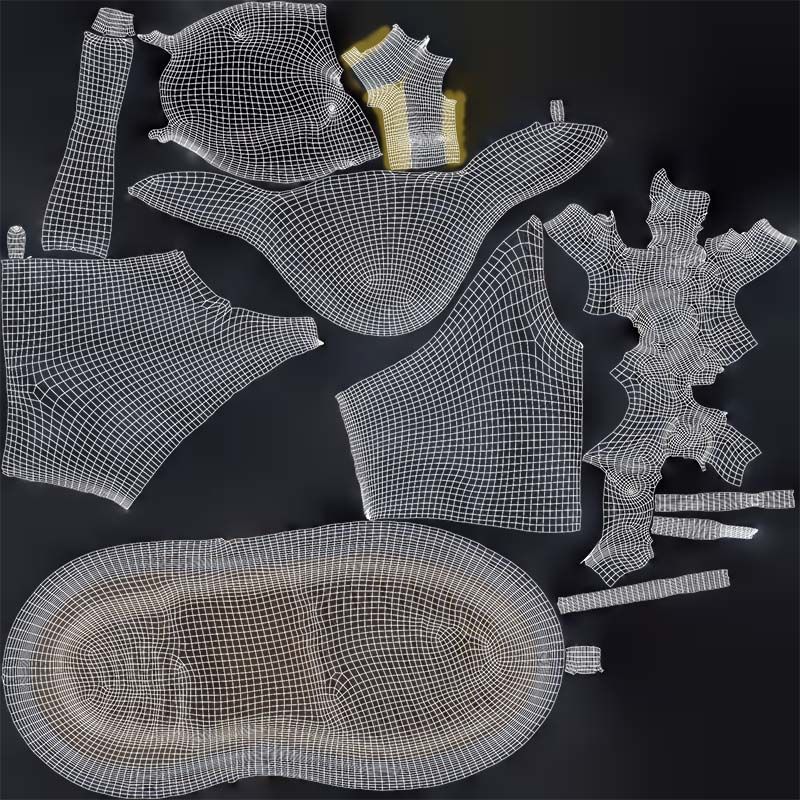 Black Leather Boots Low-poly 3D model_14