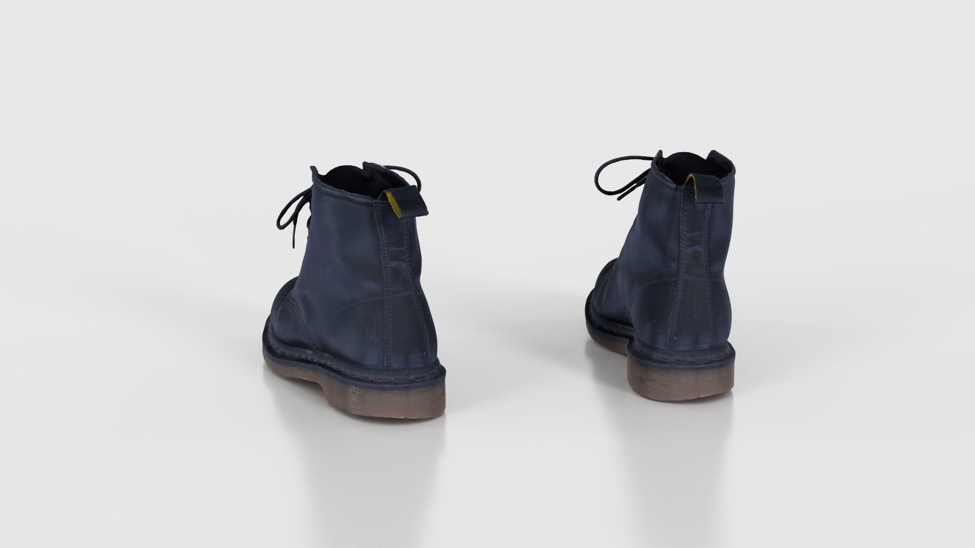 Black Leather Boots Low-poly 3D model_23