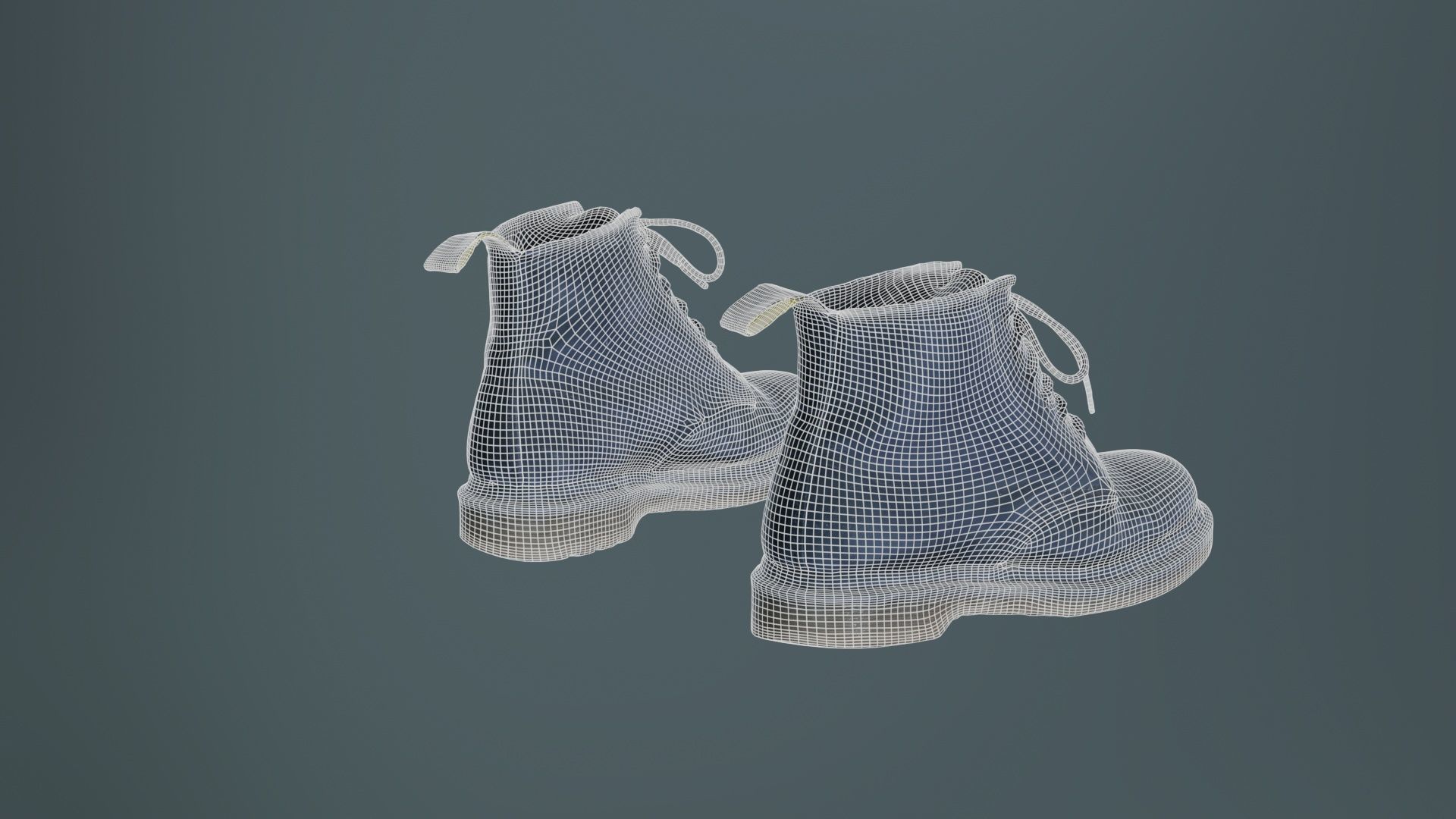 Black Leather Boots Low-poly 3D model_10