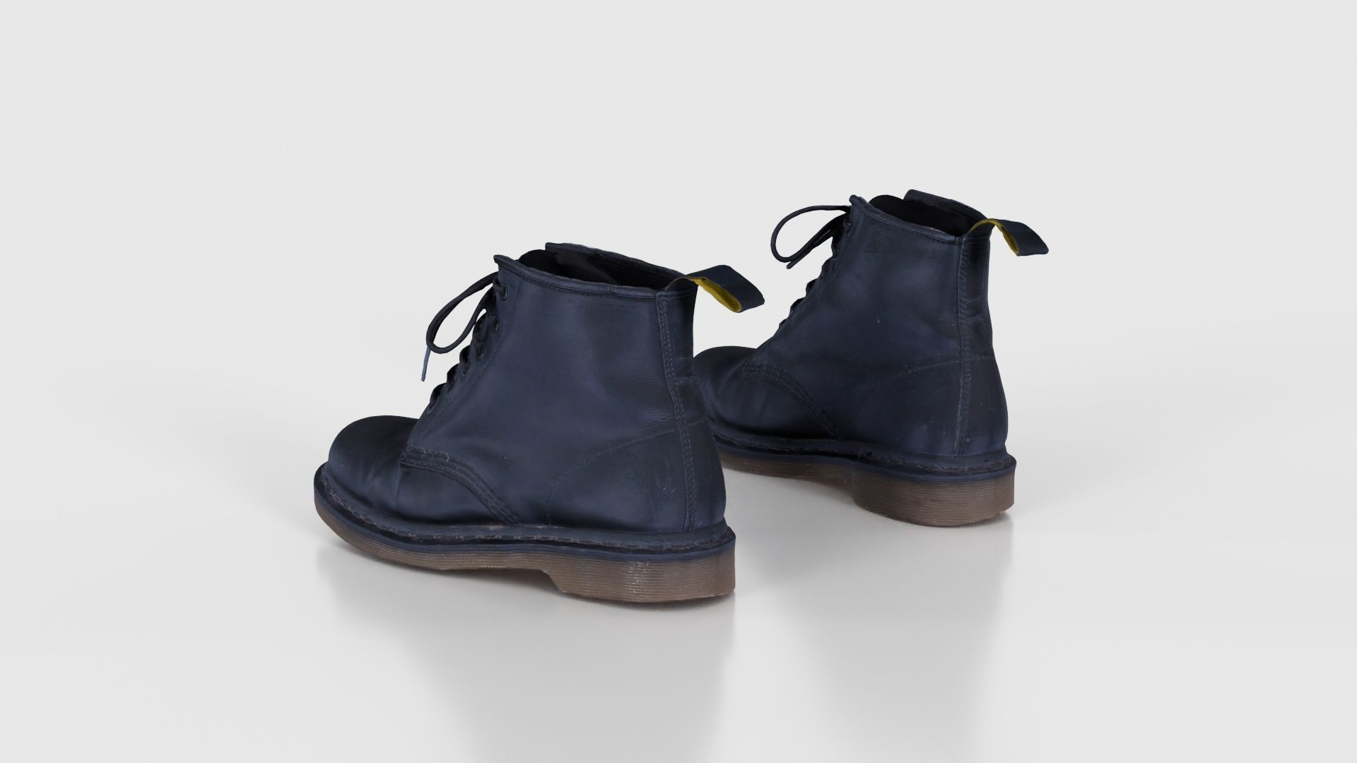 Black Leather Boots Low-poly 3D model_24