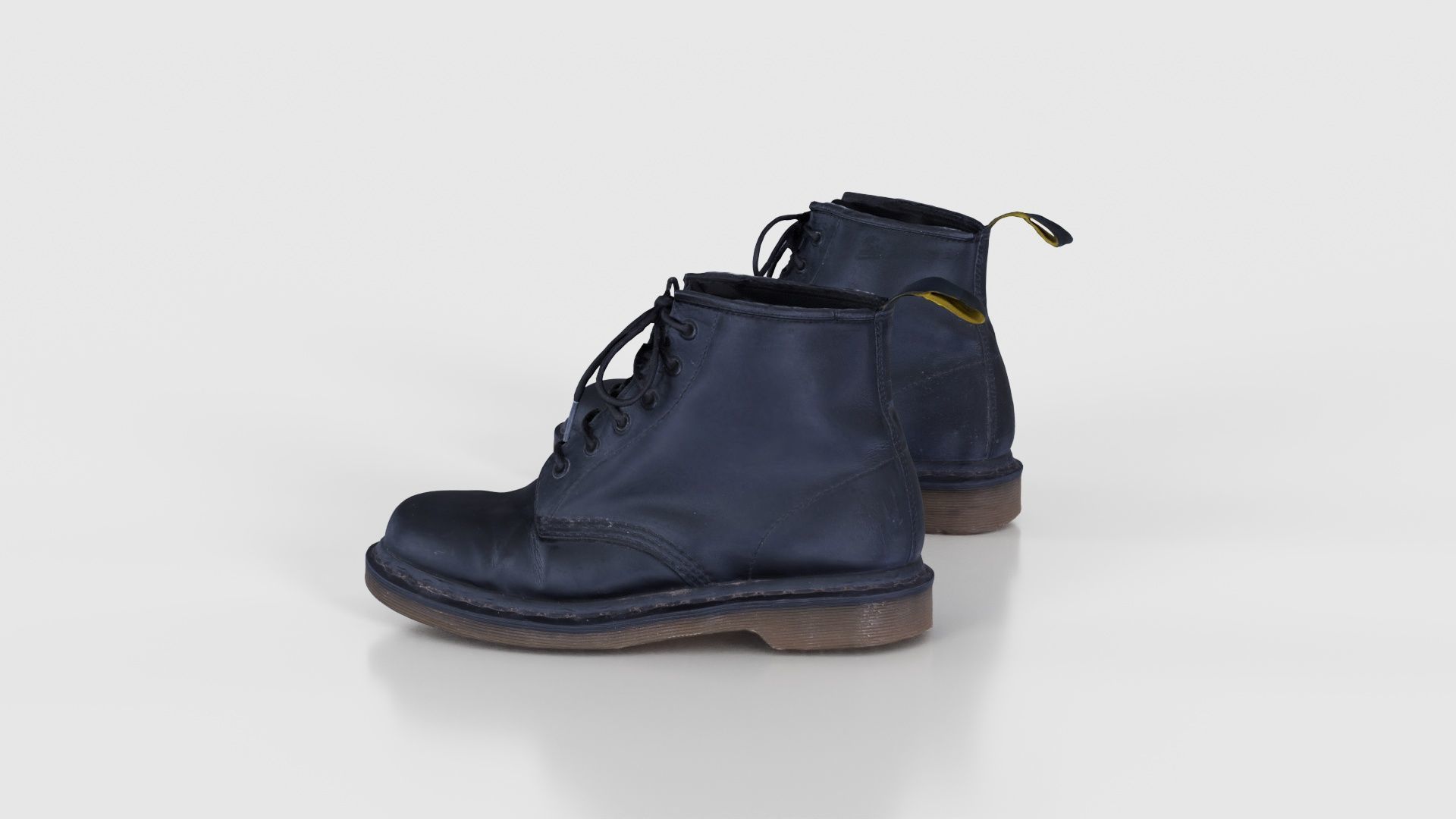 Black Leather Boots Low-poly 3D model_25