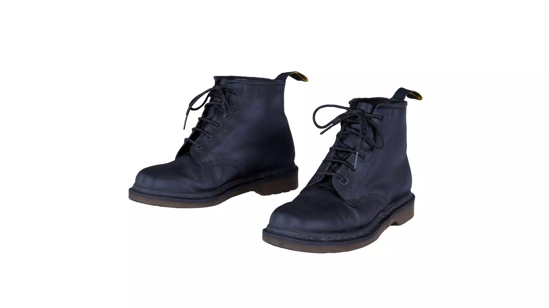 Black Leather Boots Low-poly 3D model_0
