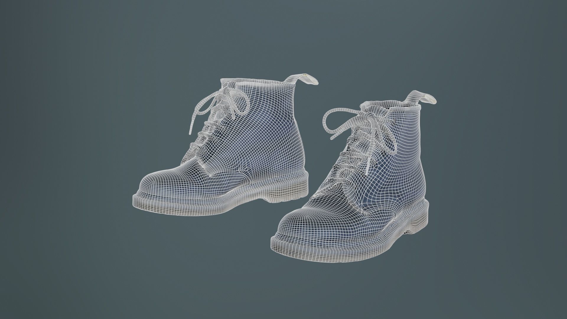 Black Leather Boots Low-poly 3D model_9