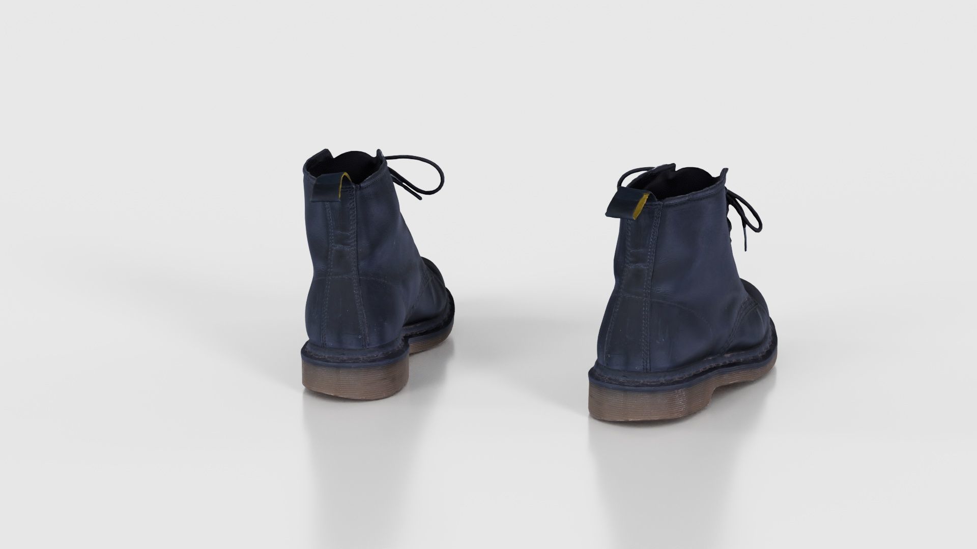 Black Leather Boots Low-poly 3D model_22