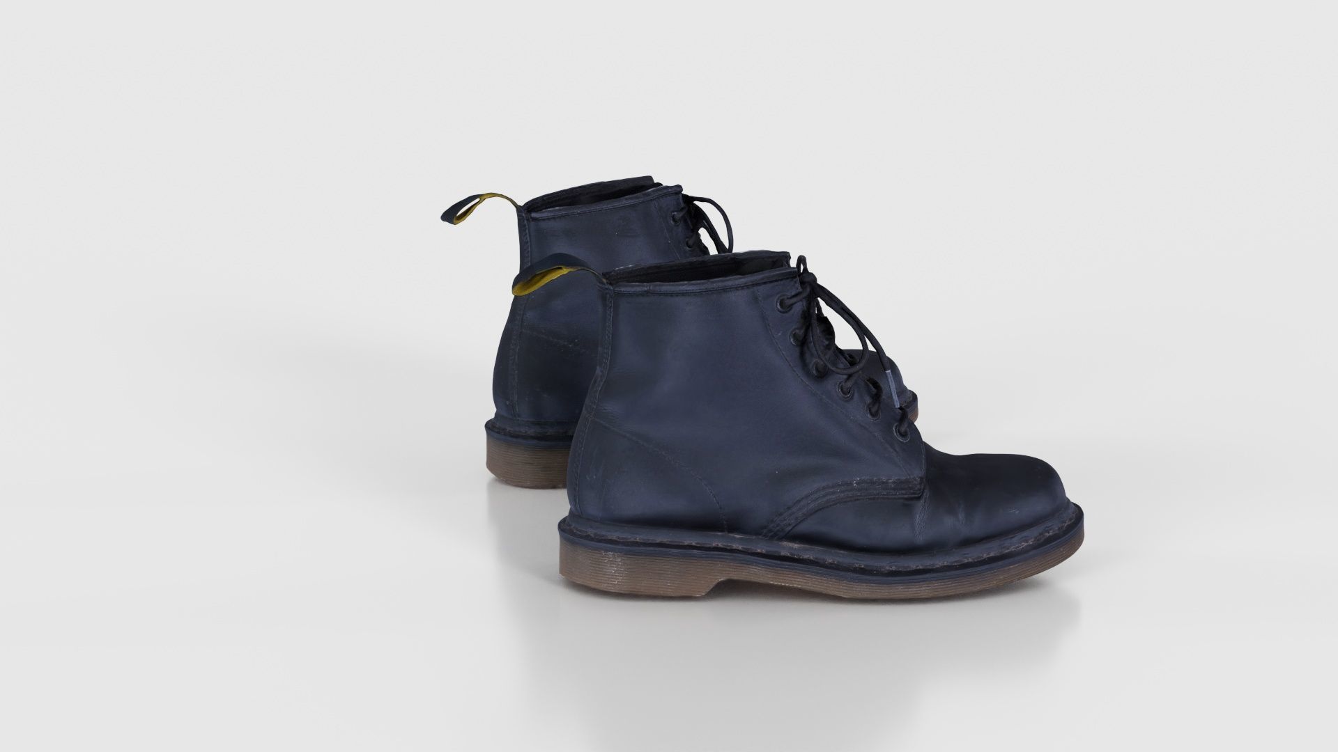 Black Leather Boots Low-poly 3D model_20