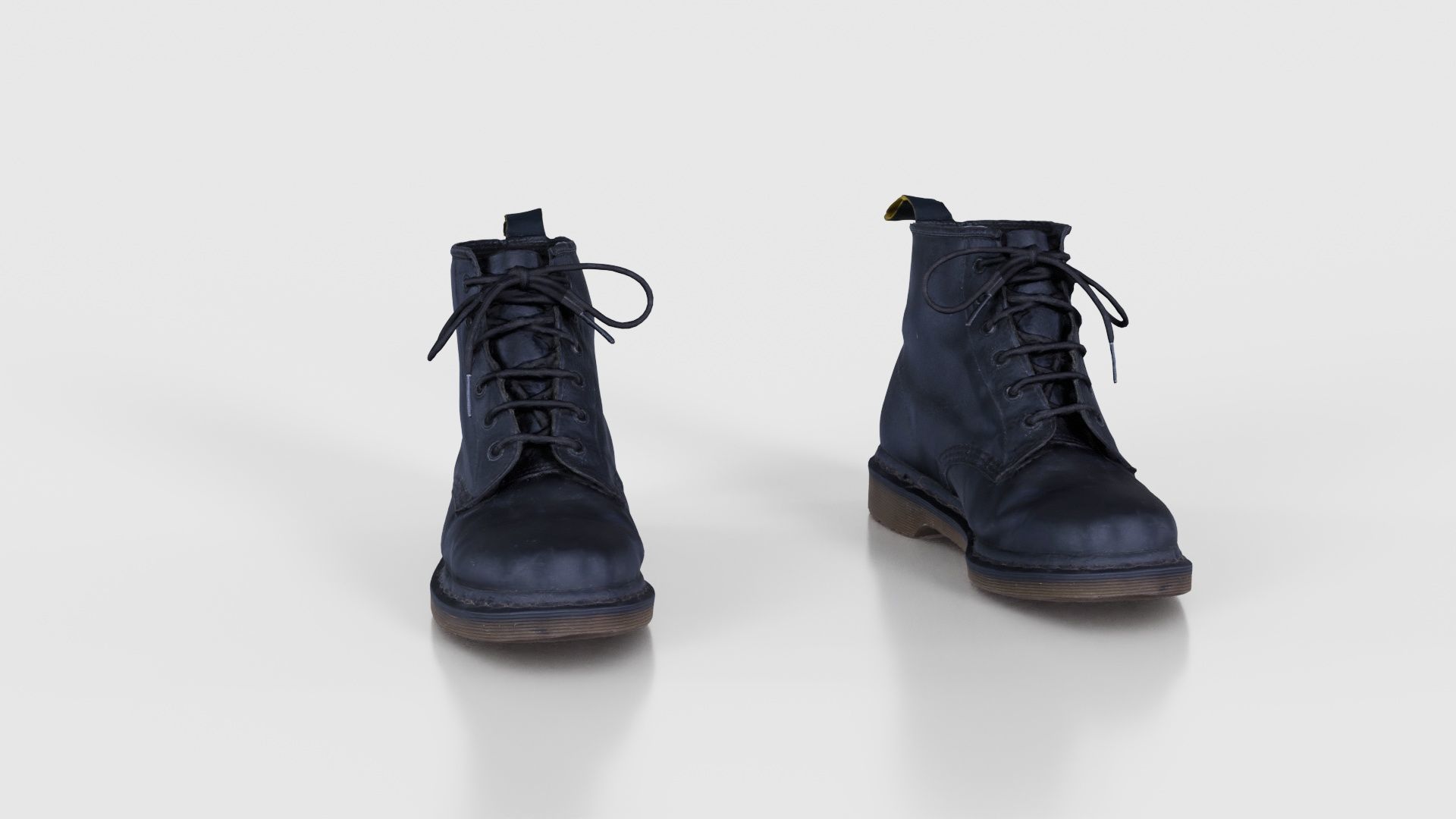 Black Leather Boots Low-poly 3D model_17