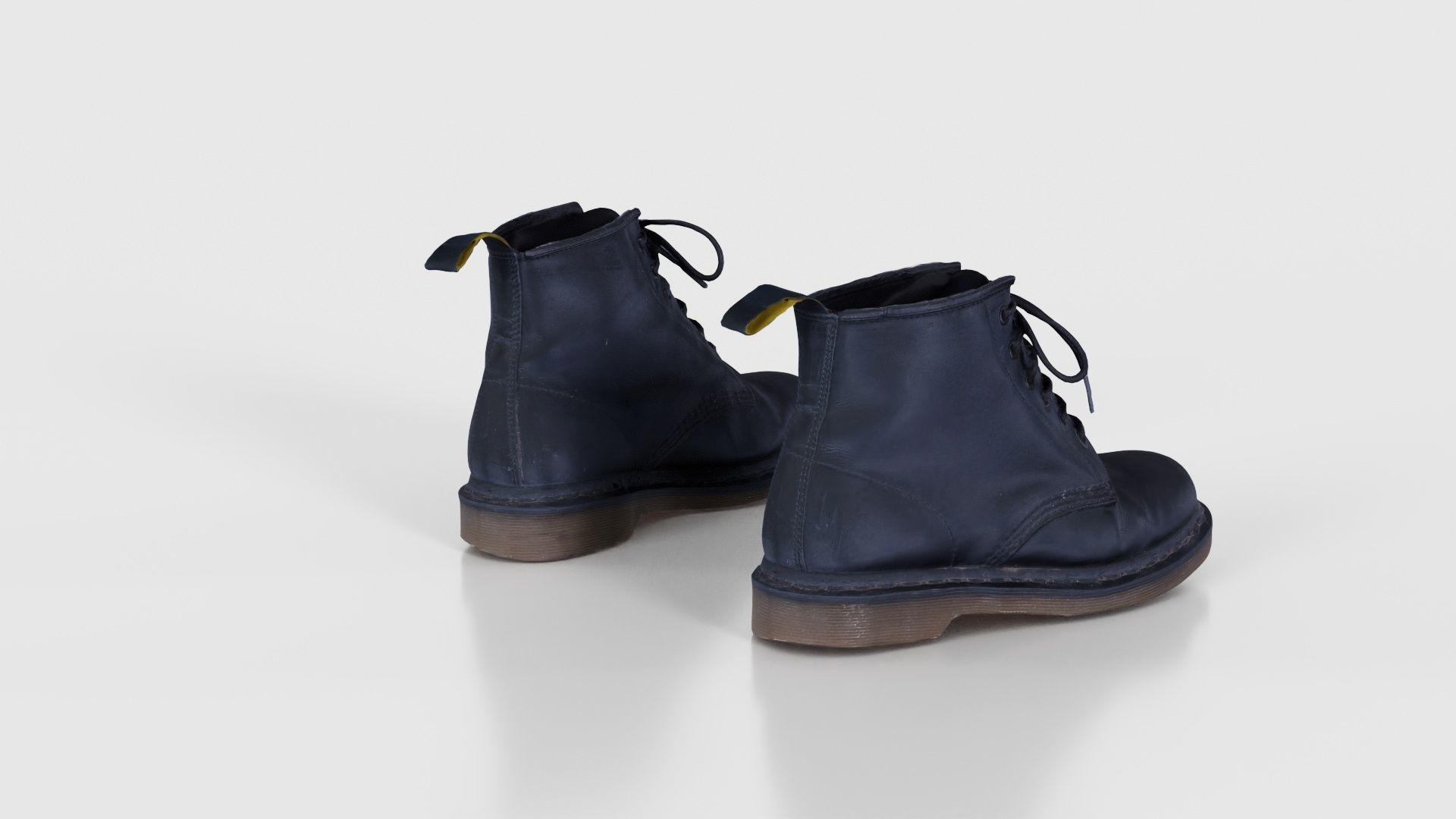 Black Leather Boots Low-poly 3D model_21