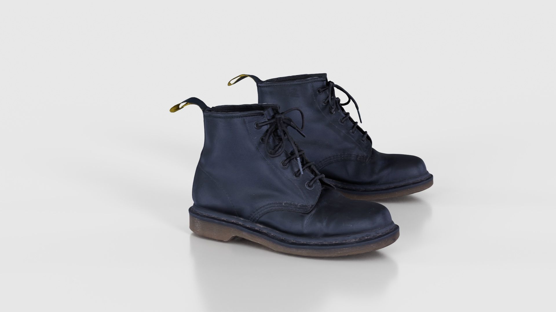 Black Leather Boots Low-poly 3D model_19