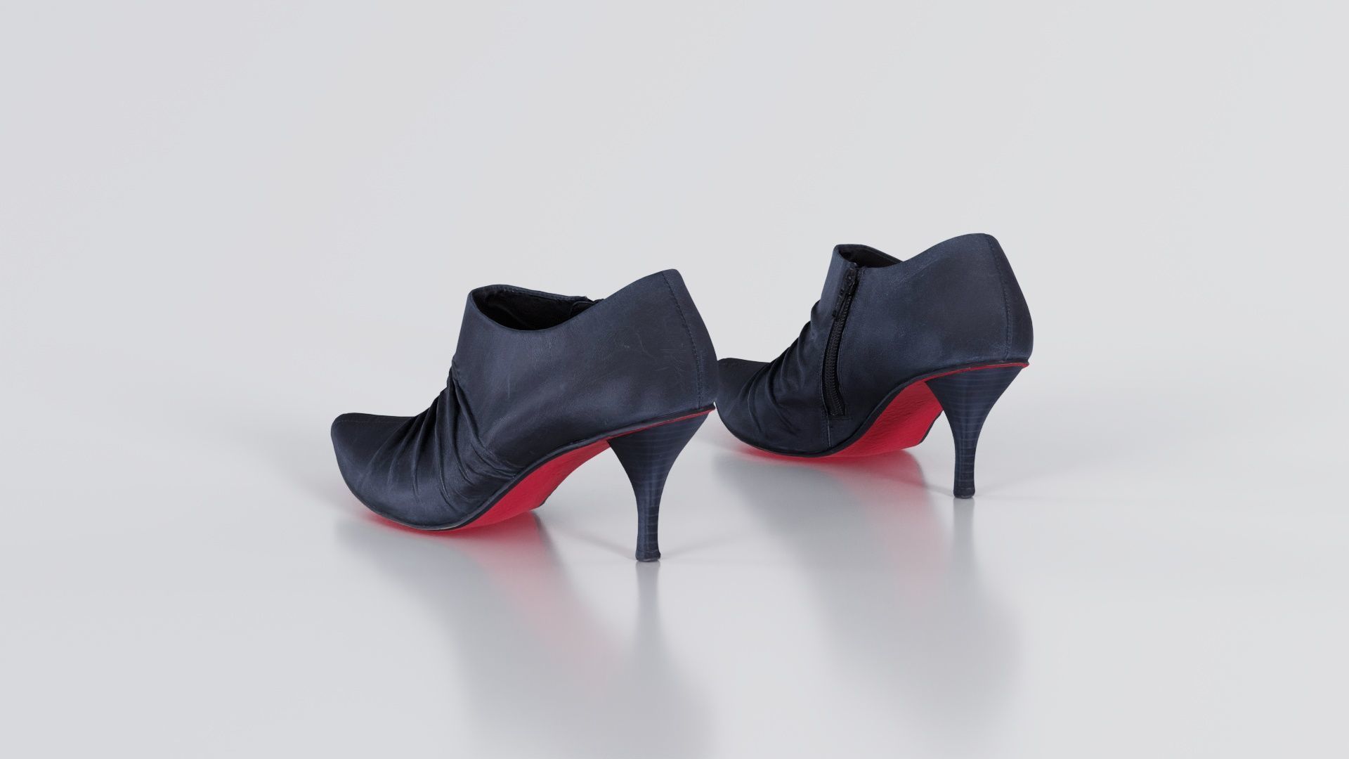 Black Leather Pumps Low-poly 3D model_3