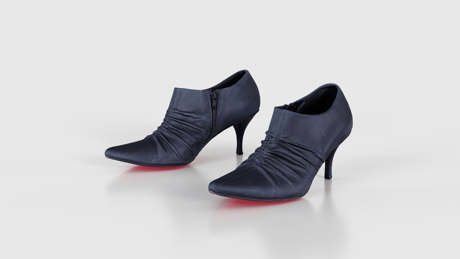 Black Leather Pumps Low-poly 3D model_15