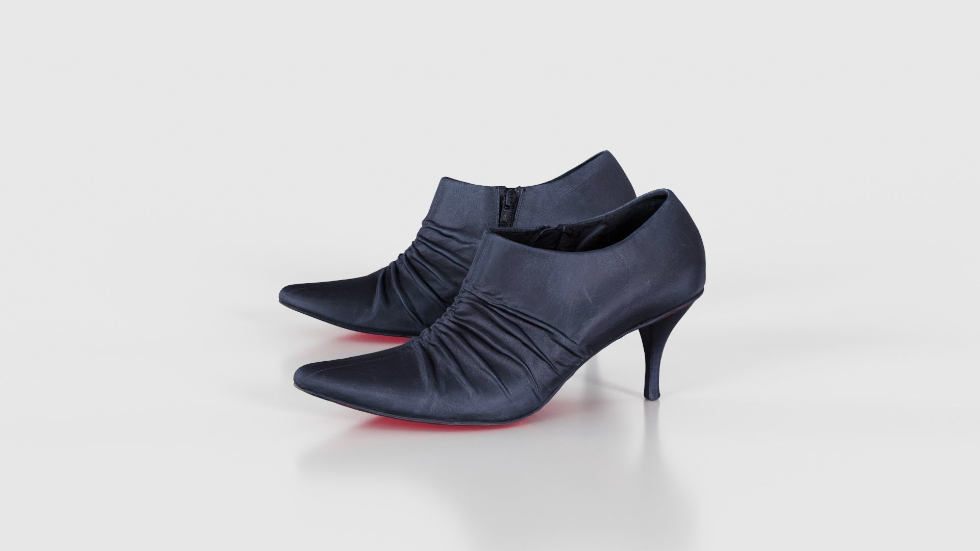 Black Leather Pumps Low-poly 3D model_26