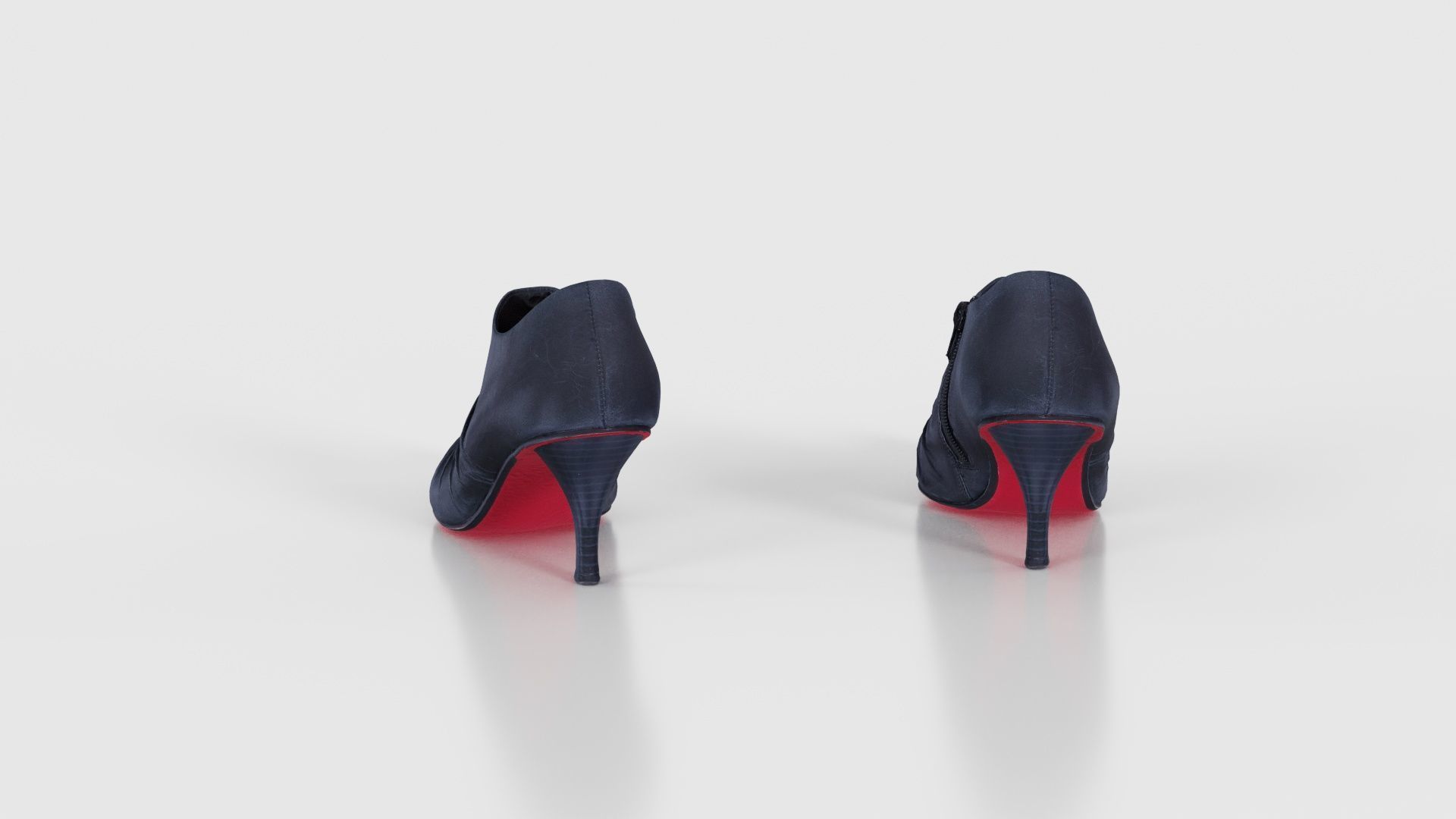 Black Leather Pumps Low-poly 3D model_23