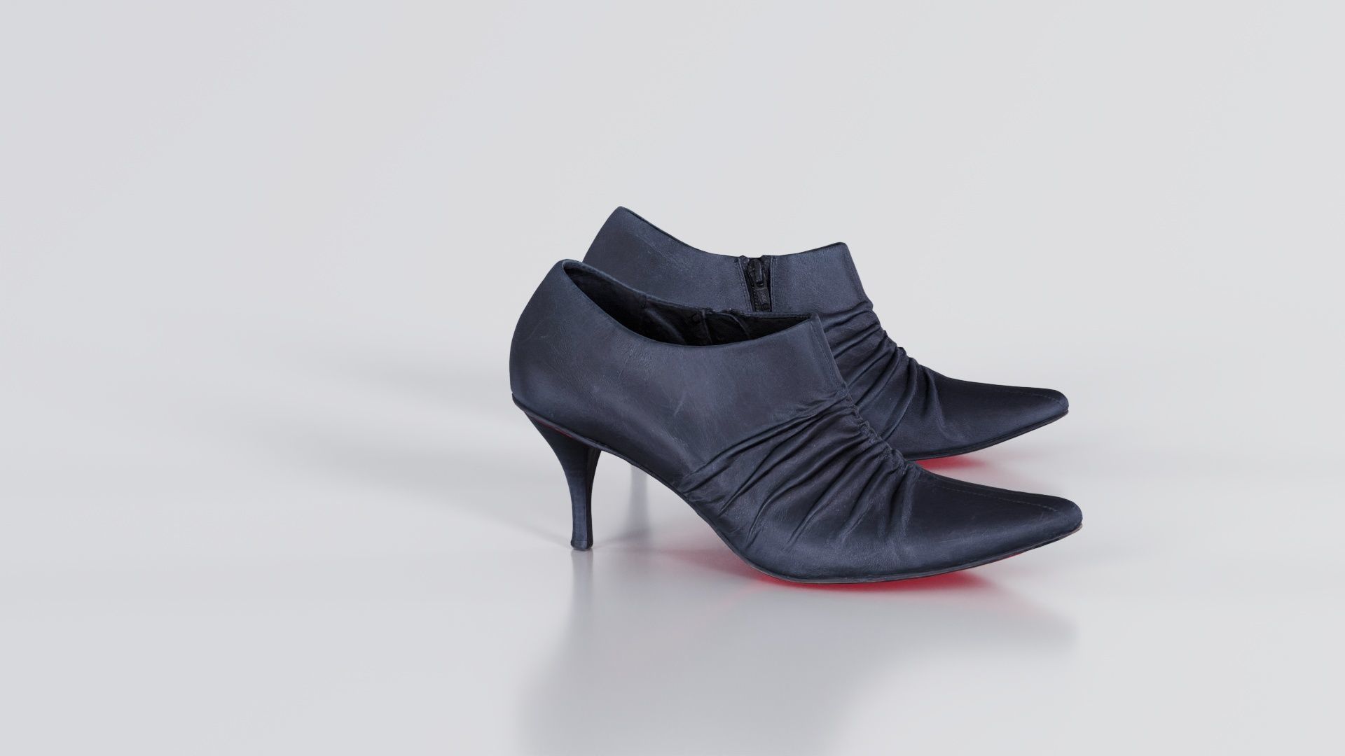 Black Leather Pumps Low-poly 3D model_5