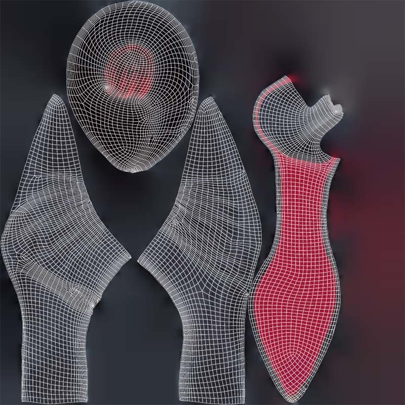 Black Leather Pumps Low-poly 3D model_14