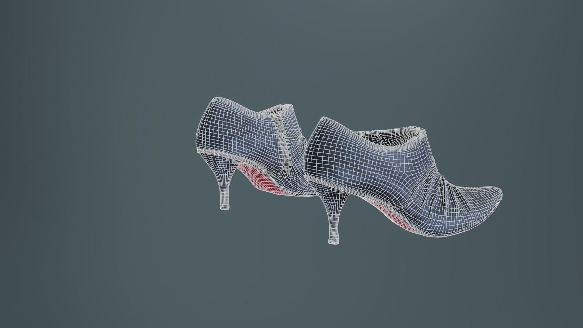 Black Leather Pumps Low-poly 3D model_10