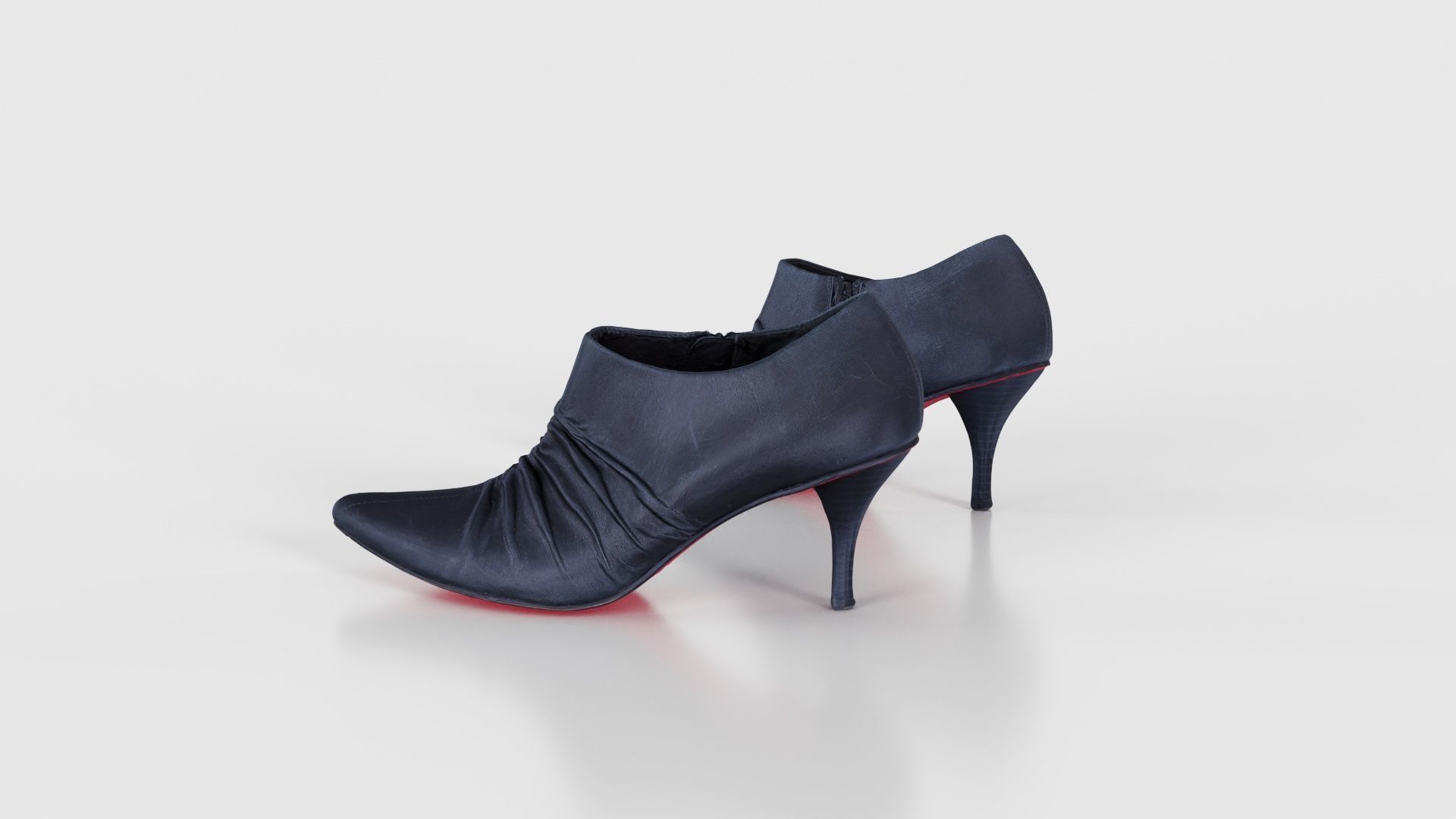 Black Leather Pumps Low-poly 3D model_25