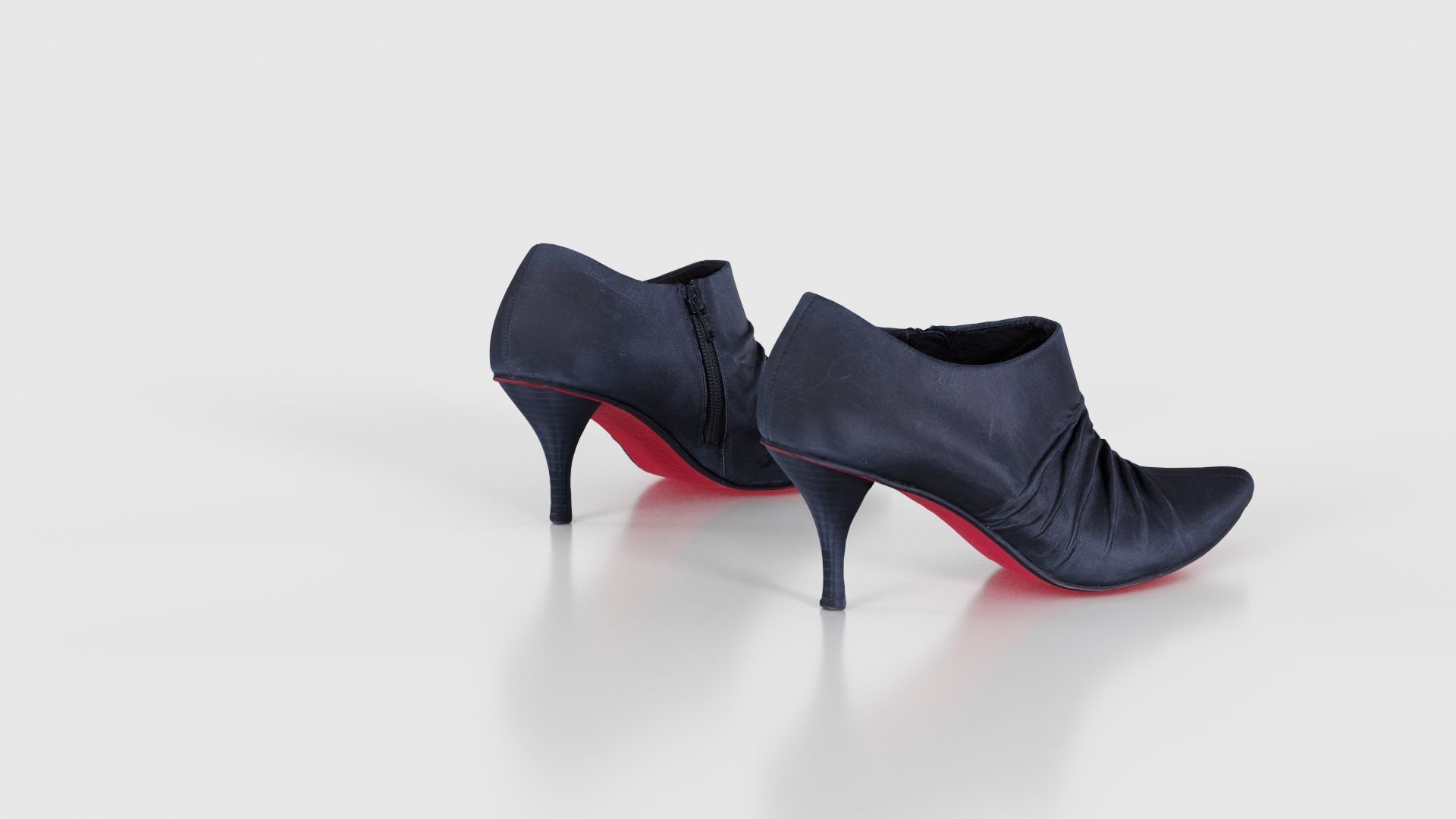 Black Leather Pumps Low-poly 3D model_21