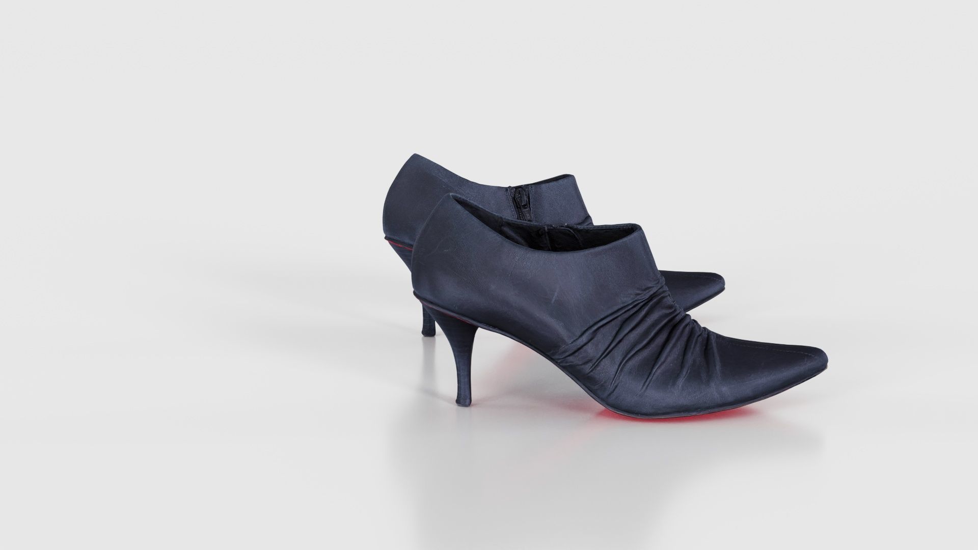 Black Leather Pumps Low-poly 3D model_20
