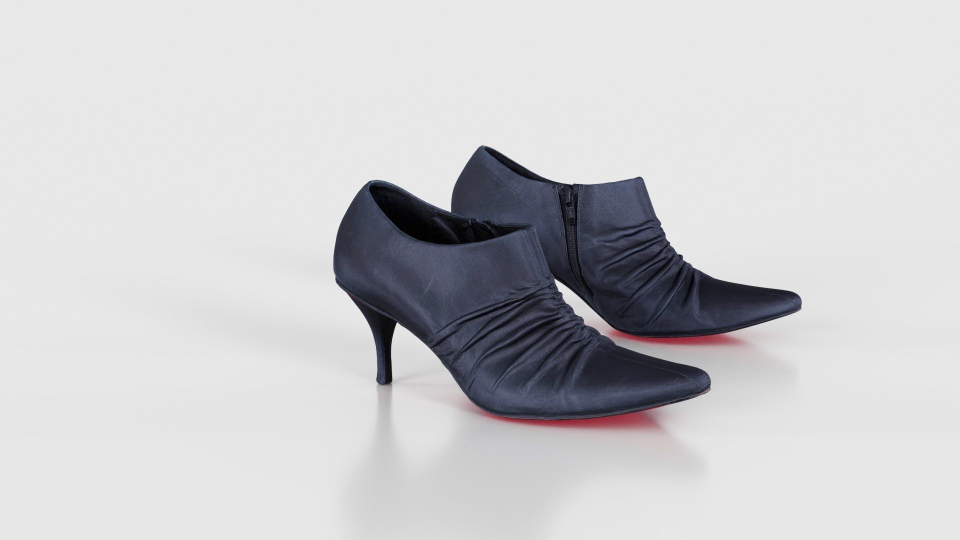 Black Leather Pumps Low-poly 3D model_19