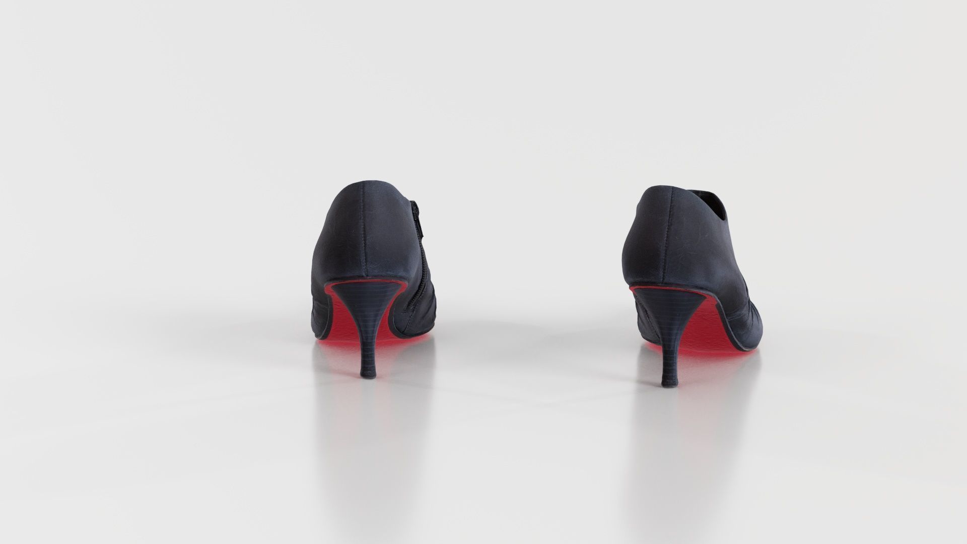 Black Leather Pumps Low-poly 3D model_2