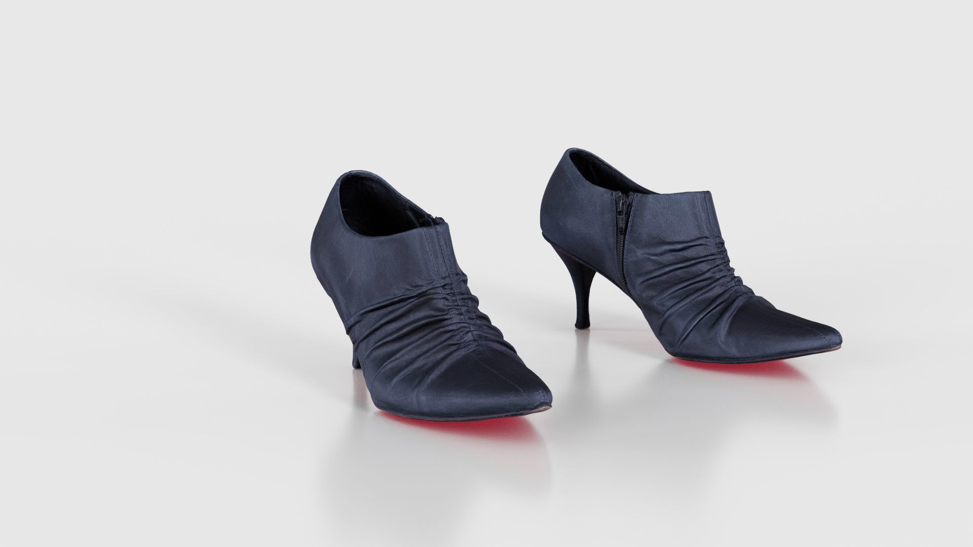 Black Leather Pumps Low-poly 3D model_18